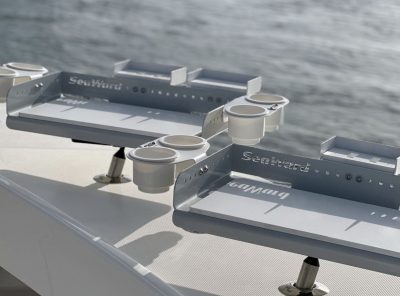 Bait Station View 2 Rod Holder Boat Cutting Board